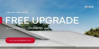 Simonds are offering a free upgrade to a roof made from COLORBOND steel