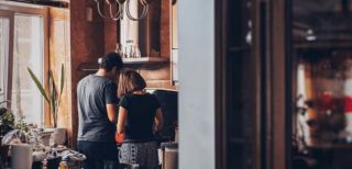 couples cooking int he kitchen