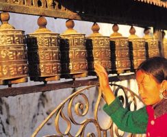 Prayer wheels in Nepal